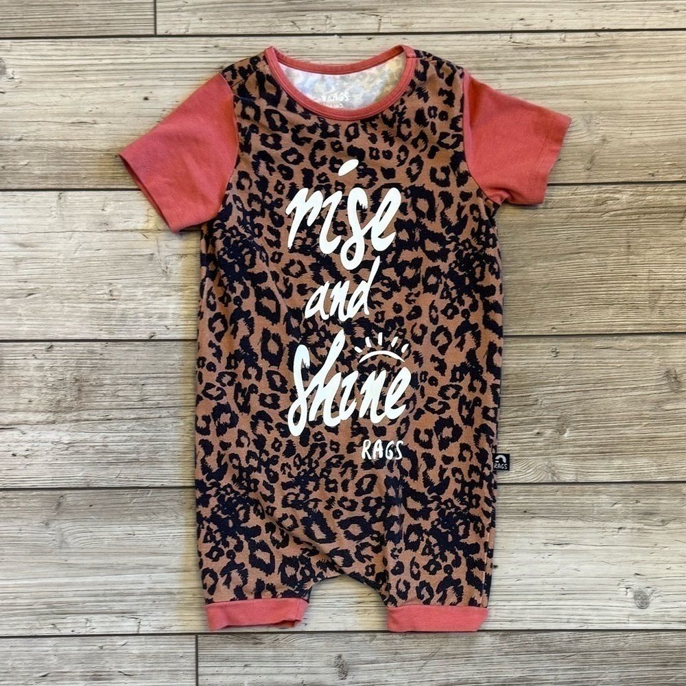Rags | Rise and Shine Leopard Print Shortie Romper | Size: 18-24 Months